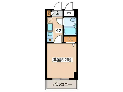 クリオ愛甲石田壱番館(1K/6階)の間取り写真