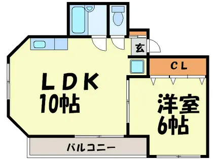 クオリティハウス高宮(1LDK/2階)の間取り写真