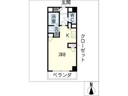 レイパークマンション(ワンルーム/5階)の間取り写真