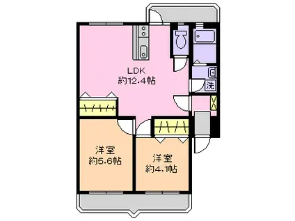 井上マンション(2LDK/3階)の間取り写真