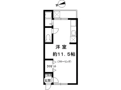 エトワール須磨浦(1K/2階)の間取り写真