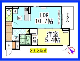 DL GRAND湘南B棟 (1LDK/1階)の間取り写真