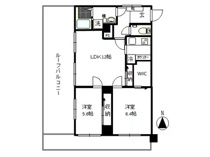 メゾンプレジオ(2LDK/4階)の間取り写真
