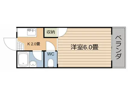 マリンハイツ(1K/3階)の間取り写真