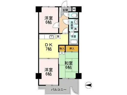 スカイハイツYOSHIMI(3DK/7階)の間取り写真