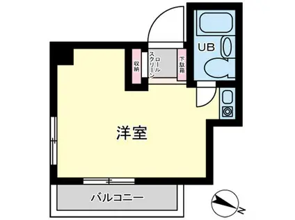 ライオンズマンション三軒茶屋第7(ワンルーム/4階)の間取り写真