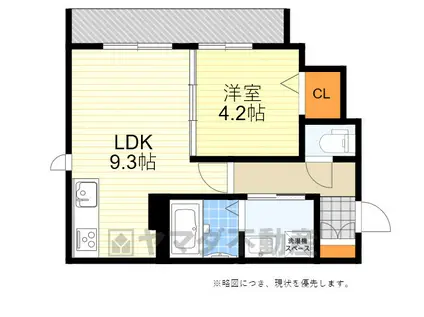 KANAT江坂(1LDK/4階)の間取り写真