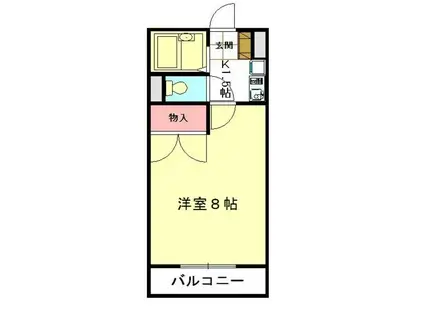 レオパレス欅(1K/2階)の間取り写真