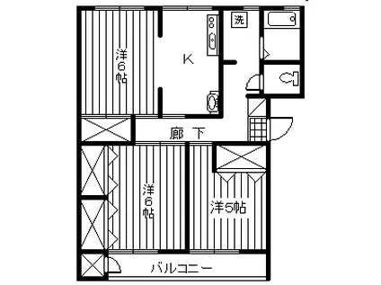 ロイヤル小曽根マンション(2DK/2階)の間取り写真