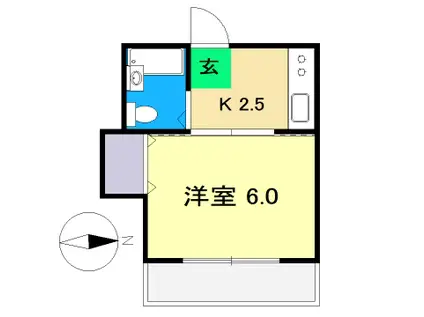 ASマンション(1K/3階)の間取り写真