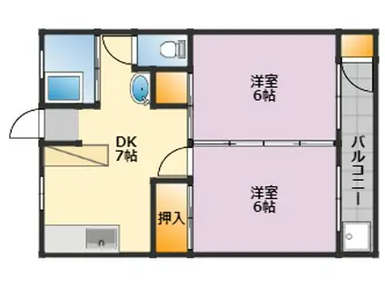 マルホマンション(2DK/4階)の間取り写真