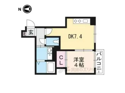 プログレーッソ西ノ京(1DK/1階)の間取り写真
