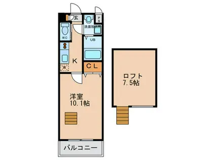 ラフィーネ塚本(1K/4階)の間取り写真