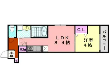H-MAISON平野ノースIII(1LDK/3階)の間取り写真