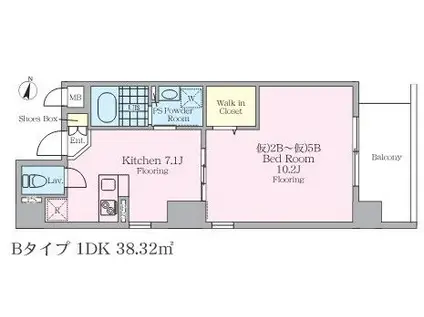 岩田マンション(1DK/4階)の間取り写真