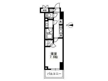  レジディア亀戸-(1K/11階)の間取り写真