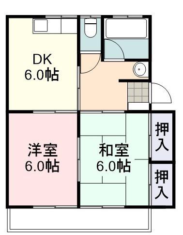 ハイコーポなみき(2DK/2階)の間取り写真