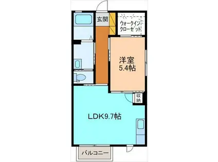 サンライズ ヴィラ(1LDK/1階)の間取り写真