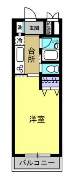 グラース(1K/3階)の間取り写真