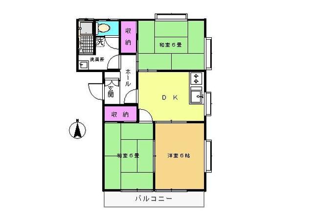 重留ハイツ(3DK/2階)の間取り写真