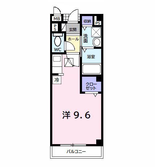 ラフィネ山崎(ワンルーム/1階)の間取り写真