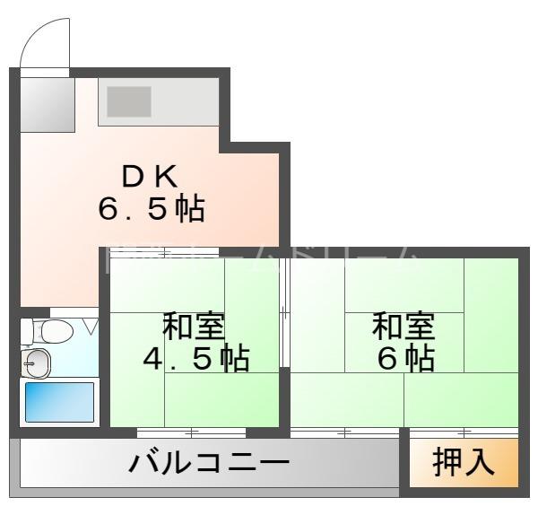 秀和第2ハイツ(2DK/3階)の間取り写真