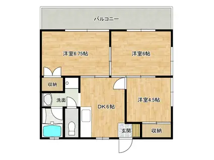 AK21(3DK/2階)の間取り写真