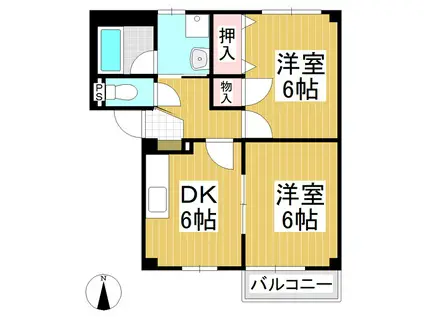 サープラス田島(2DK/2階)の間取り写真