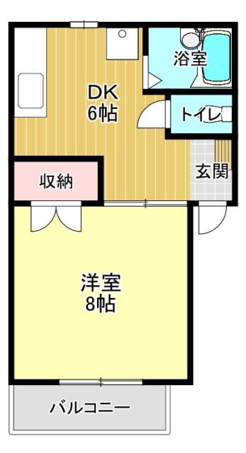 コーポアネシス(1DK/1階)の間取り写真