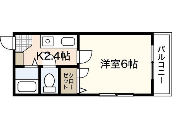 メルカード弐番館(1K/2階)の間取り写真