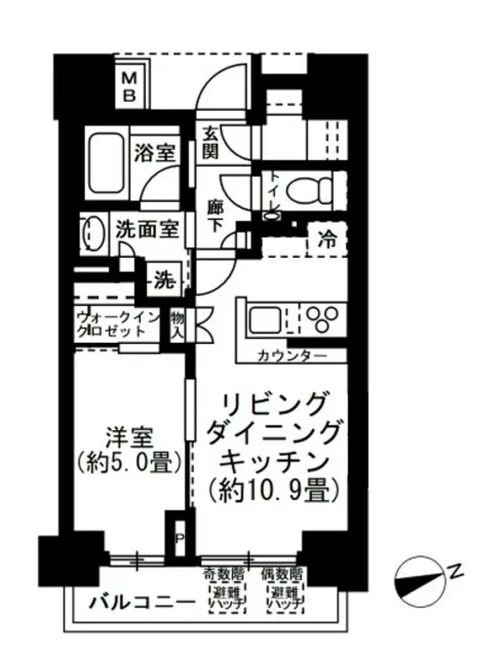 パークリュクス市谷薬王寺 3階階 間取り