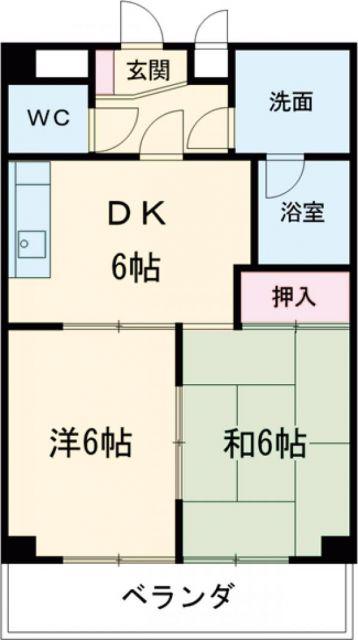 エルグランデ味美(2DK/4階)の間取り写真