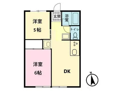 シティハイム白砂 B(2DK/1階)の間取り写真