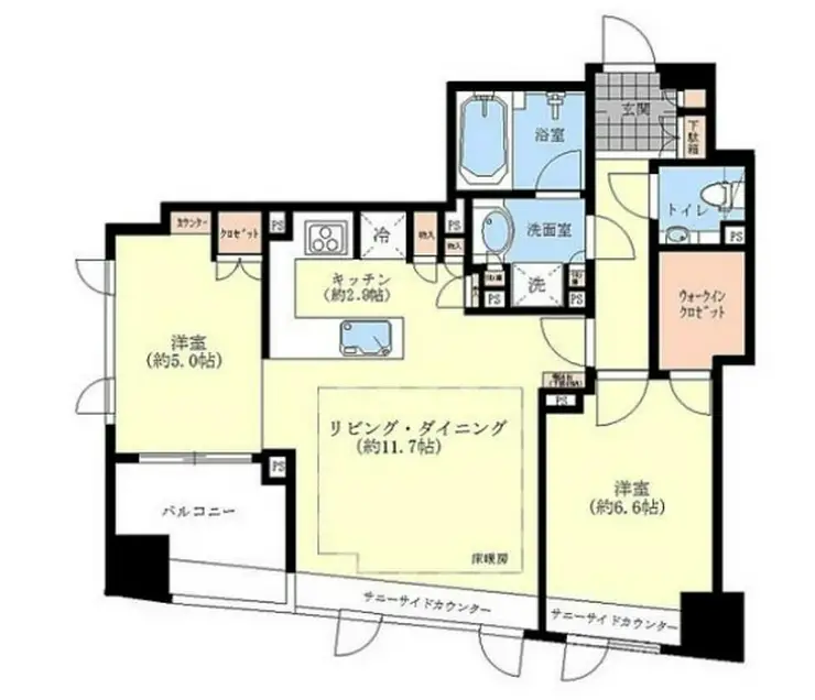 銀座イースト・シティタワー 2階階 間取り