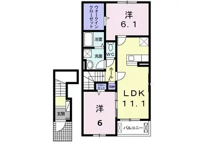 ベル・アヴニール II(2LDK/2階)の間取り写真