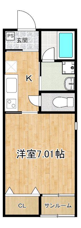 レジーナ(1K/1階)の間取り写真