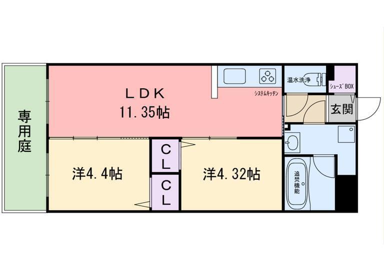 グレイスヒル(2LDK/1階)の間取り写真