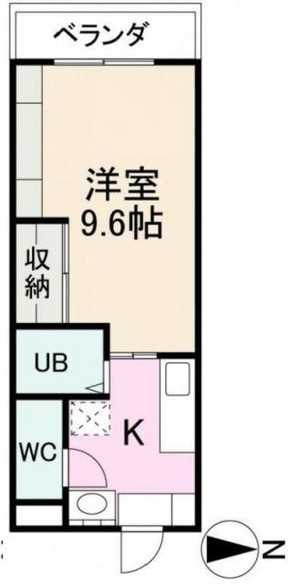 フォルテ福岡町(1K/1階)の間取り写真