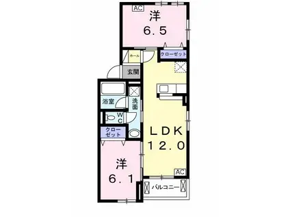 クレメントR(2LDK/2階)の間取り写真