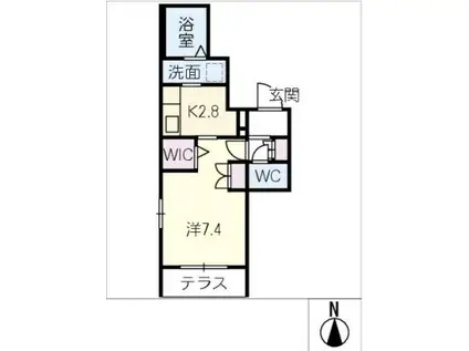 ファーレ東雲(1K/1階)の間取り写真