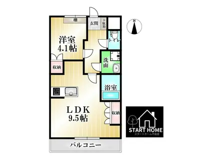 レジデンス城西I(1LDK/1階)の間取り写真