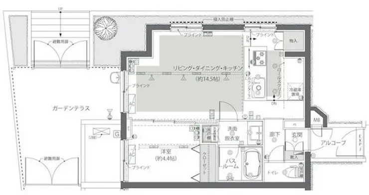 ZOOM新宿夏目坂 1階階 間取り