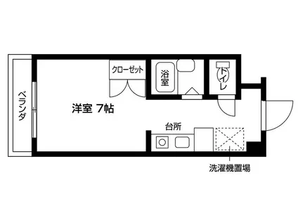 カレッジインエバーグリーン(ワンルーム/1階)の間取り写真