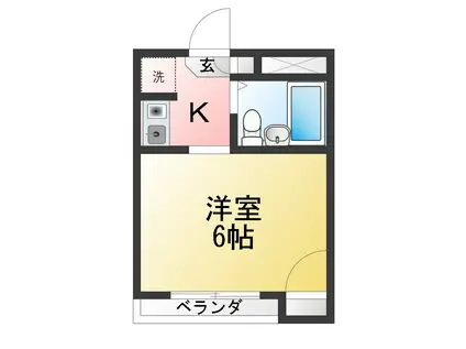 エントピア・アライ(ワンルーム/2階)の間取り写真