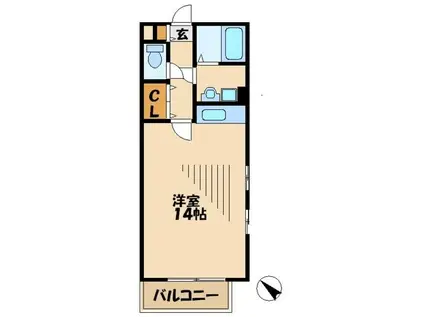 チェリーコートつつじヶ丘(ワンルーム/2階)の間取り写真