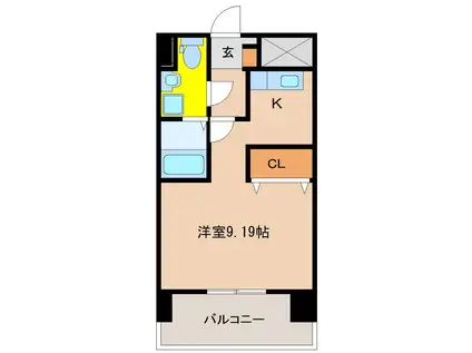 KO OLINA SHIOMI(ワンルーム/8階)の間取り写真