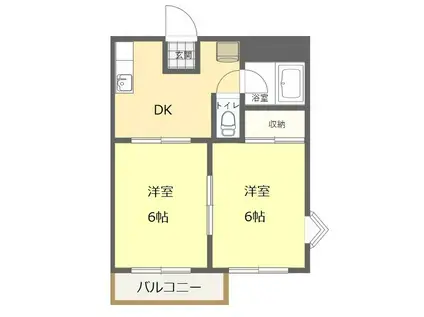 ライフストリーツ(2DK/2階)の間取り写真