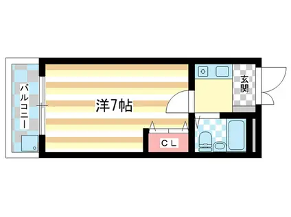 北羅マンション(1K/3階)の間取り写真