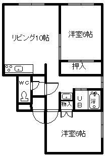 セレブ5・4(2LDK/2階)の間取り写真