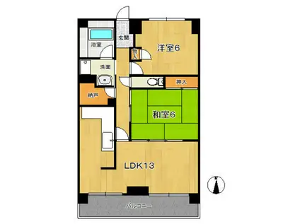 フレンドワンIII(2LDK/4階)の間取り写真